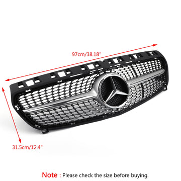 Mercedes Benz CLA-Klasse W117 C117 2013–2019 Chrom-Frontgrill, Diamant-Stil, Stoßstangengrill mit Stern-Emblem - 0