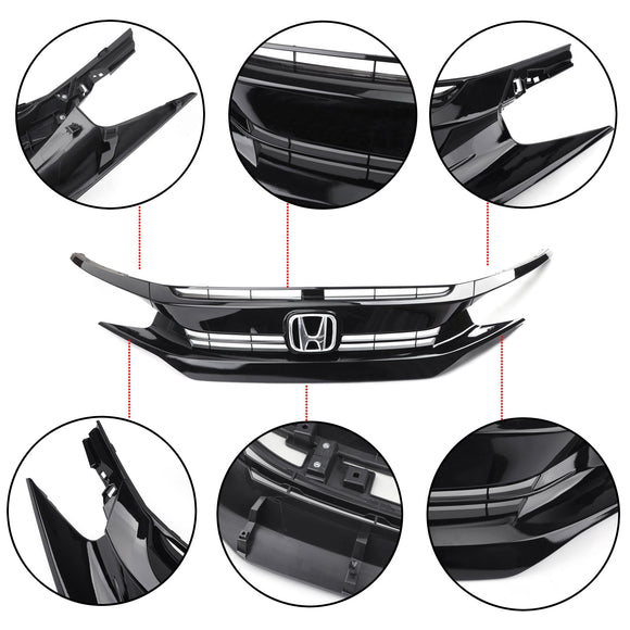 Honda Civic 2 porte Coupé/4 porte berlina 2016-2018 Coupé berlina cofano anteriore griglia griglia palpebra generico