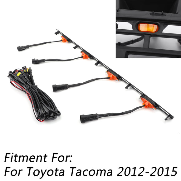 2012-2015 | Toyota Tacoma | Parrilla Trd Pro Style | Negro mate | Rejilla superior de malla negra con LED & Carta