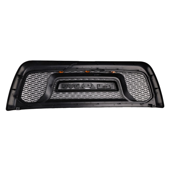 2010-2018 Dodge Ram 2500 3500 Rebel Style Grill Front Bumper Black Replacement Grille W/ LED
