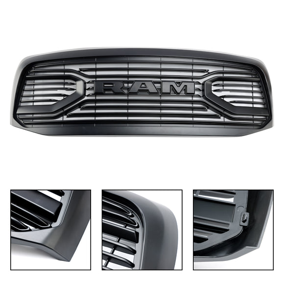 2006-2008 Dodge Ram 1500 2500 3500 Parrilla de parachoques delantero Estilo Big Horn Rejilla de repuesto negra mate