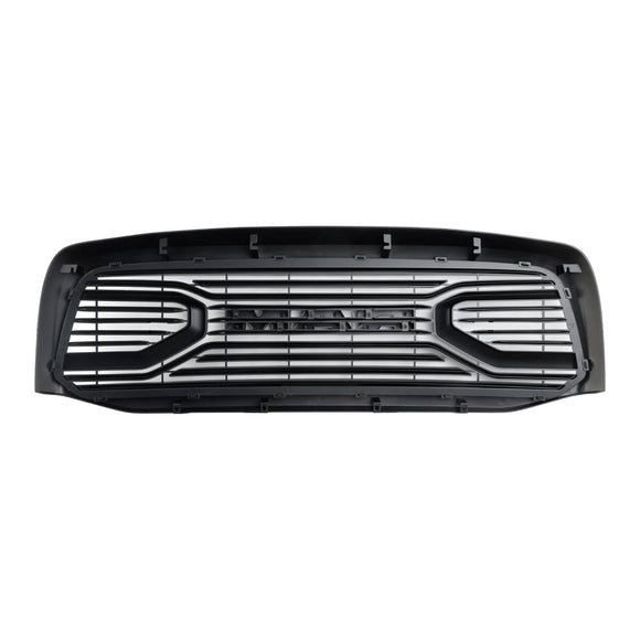 Dodge RAM 1500 2500 3500 2006-2008 Rebel Style Grill Front Bumper Black Replacement Grill W/ LED