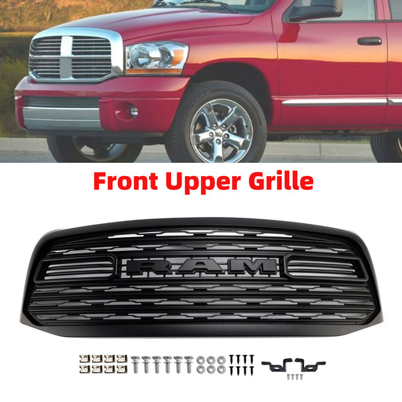 Dodge Ram 1500 2500 3500 2006-2008 LTD Style Grill Front Bumper Black Replacement Grille