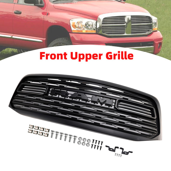 Dodge Ram 1500 2500 3500 2006-2008 LTD Style Grill Front Bumper Black Replacement Grille