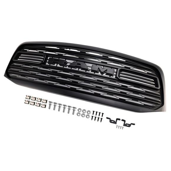 Dodge RAM 1500 2500 3500 2006-2008 Rebel Style Grill Front Bumper Black Replacement Grill W/ LED