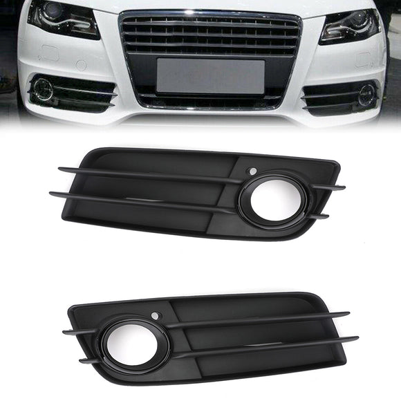 2008-2012 Audi A4 B8 S-Line / S4 Pair Honeycomb Fog Light Grill Cover Front Bumper Lower Black Grille 8K0807681C01C 8K0807682C01C