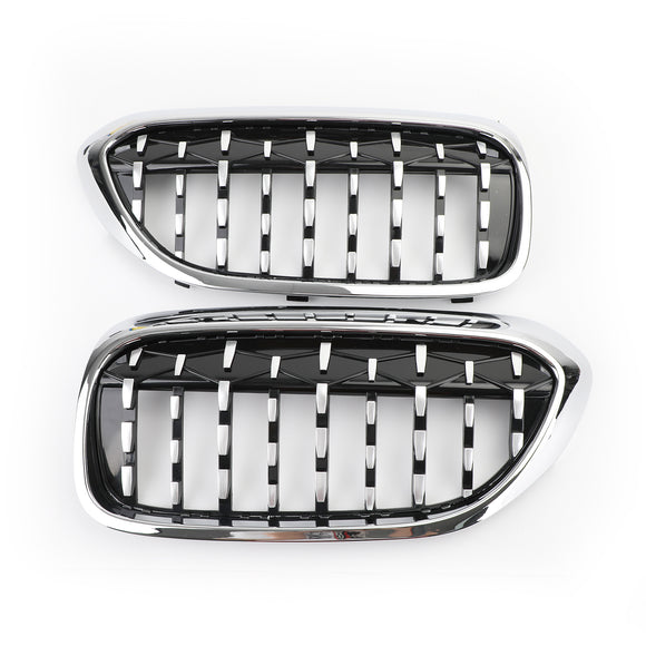 BMW G30 G38 Serie 5 520i, 523i, 528i, 530i, 535i, 550i, 520d, 530d ecc. 2017-2019 Nero & Griglia anteriore cromata stile diamante generica