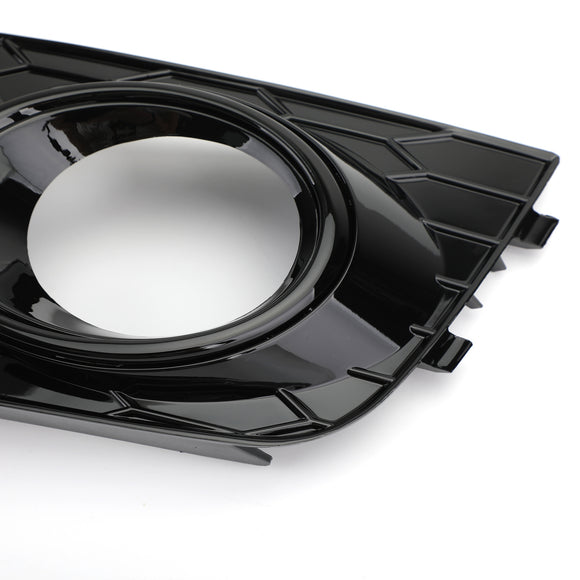 Parrilla hexagonal de malla de panal estilo Audi A4/A4 Avant B8 RS4 2008-2012, rejilla negra brillante + rejilla de luz antiniebla