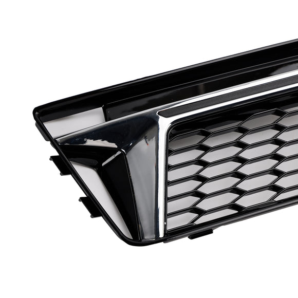 Audi A4 Sline/S4 B9 2016-2018 2 STÜCKE Wabengitter Unterer Kühlergrill Frontstoßstange Nebelscheinwerferabdeckung Schwarzer Grill 8W0 807 681 F 8W0 807 682 F