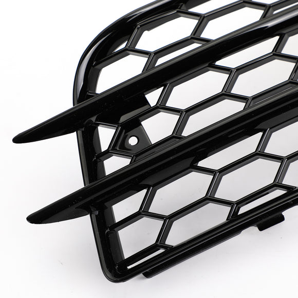 2008-2012 Audi A4 B8 S-Line / S4 Pair Honeycomb Fog Light Grill Cover Front Bumper Lower Black Grille 8K0807681C01C 8K0807682C01C