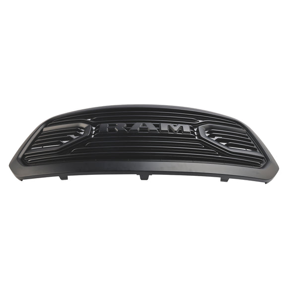 Rejilla clásica estilo Big Horn para Dodge Ram 1500 2019-2023, parrilla de parachoques delantero negra con luz LED