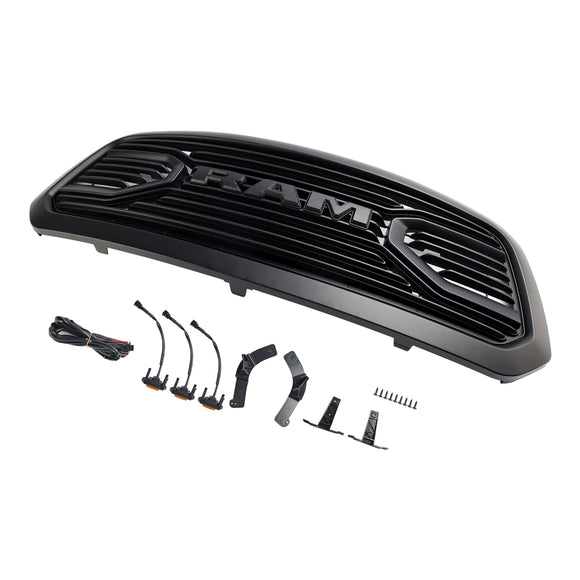 Ram 1500 2013–2018 Chrom-Grill, Big Horn/Rebel Style Frontstoßstangengrill mit LED-Licht