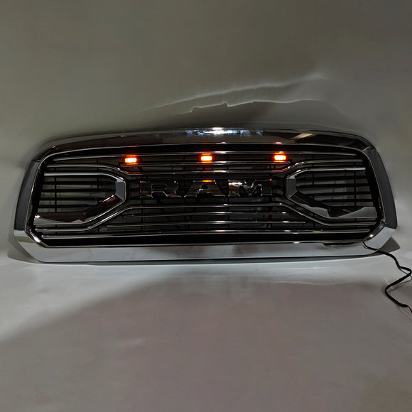 Ram 1500 2013–2018 Chrom-Grill, Big Horn/Rebel Style Frontstoßstangengrill mit LED-Licht