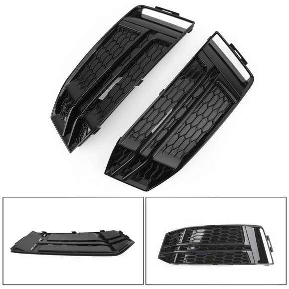 Paire de caches antibrouillard avant pour Audi S4/A4 B9 S-Line 2016-2018, grille de pare-chocs 8W0807681F 8W0807682F Générique