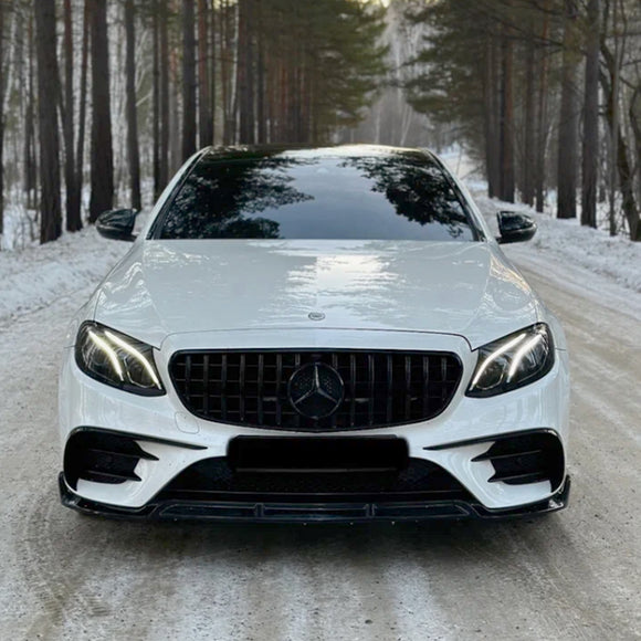2016-2019 Mercedes Benz W213 E-Class E200 E300 E400 E43 GTR Style Grill Front Glossy Black Grille With Star Emblem