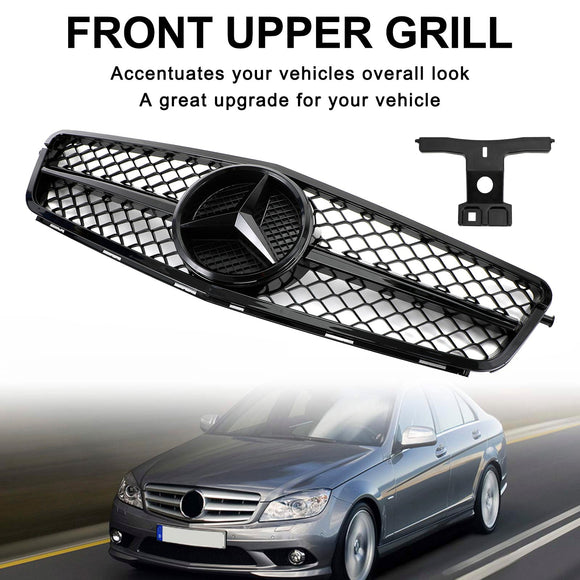 Mercedes Benz 2008-2013 C-Class W204 C250 C300 C350 Front Bumper Grill Black Grille