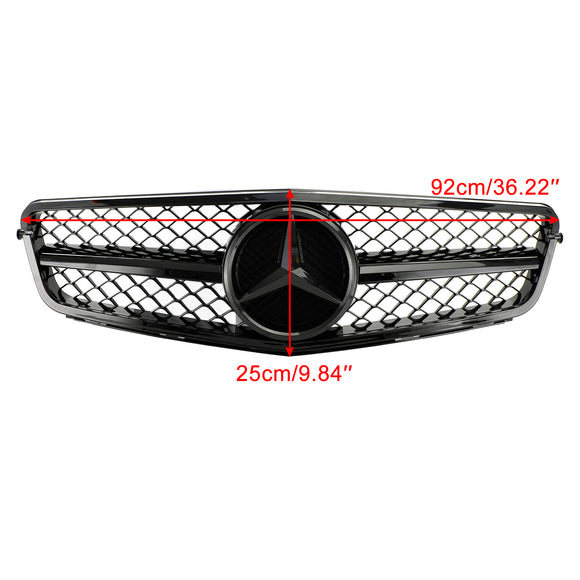 Mercedes Benz 2008-2013 C-Class W204 C250 C300 C350 Front Bumper Grill Black Grille
