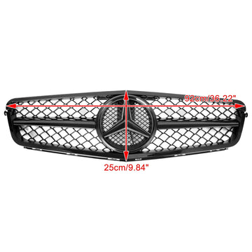 Mercedes Benz C-Klasse W204 2008–2014 AMG Style Grill Ersatz Frontgrill mit LED-Stern-Emblem - 0