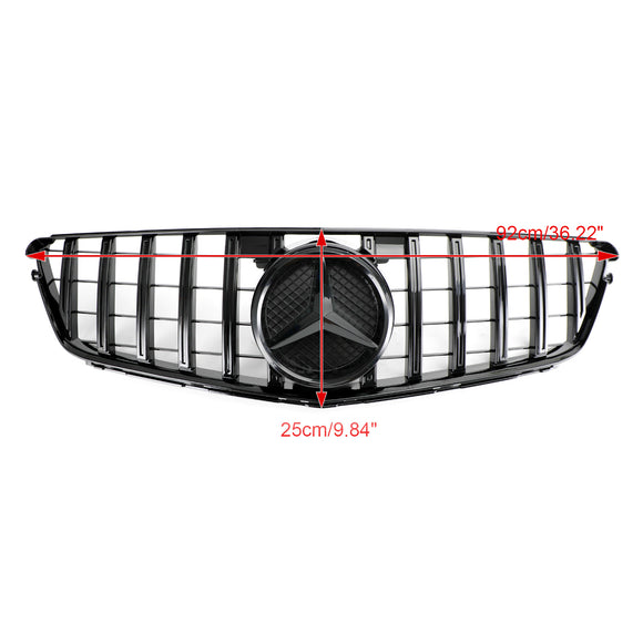 Mercedes Benz 2008-2014 C-Klasse W204 C250 C300 C350 Frontstoßstangengrill Schwarz Ersatzgrill