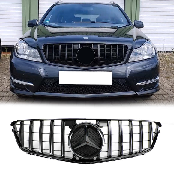 Mercedes Benz 2008-2014 C-Klasse W204 C250 C300 C350 Frontstoßstangengrill Schwarz Ersatzgrill