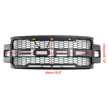 2017-2019 Ford F250 F350 F450 F550 Super Duty Raptor Style Front Bumper Grill Matte Black Grille - 0