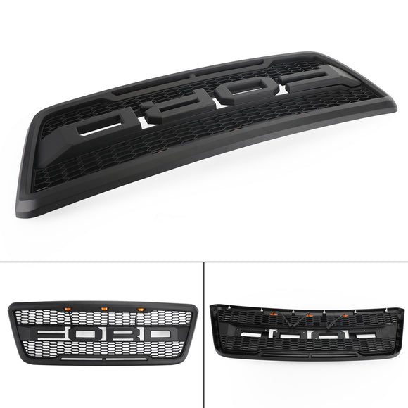Calandre avant Ford F-150 Raptor 2004-2008, pare-chocs supérieur, grille en nid d'abeille noire avec LED & Lettre