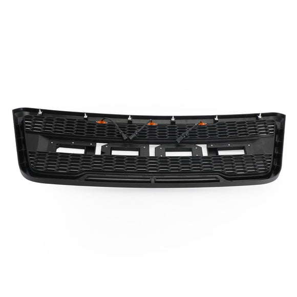 Raptor Style Grille For Ford F150 2004-2008 Front Bumper Black / Gray Grille W/LED & Letter