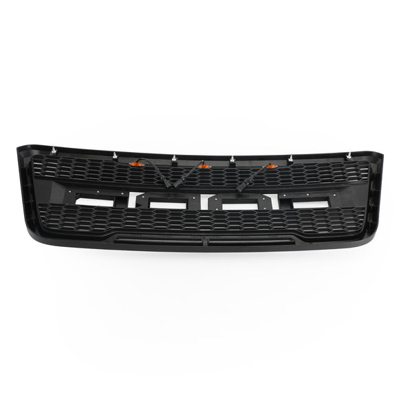 Calandre avant Ford F-150 Raptor 2004-2008, pare-chocs supérieur, grille en nid d'abeille noire avec LED & Lettre
