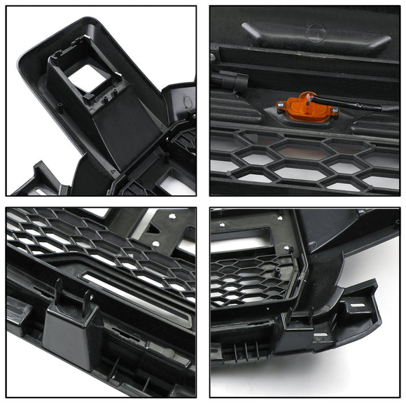 Parrilla de parachoques delantero estilo Ford F150 Raptor 2018-2020, parrilla negra con LED
