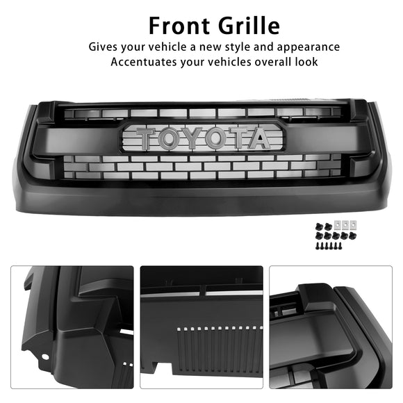 Parrilla negra mate para parachoques delantero estilo Toyota Tacoma TRD PRO 2014-2018