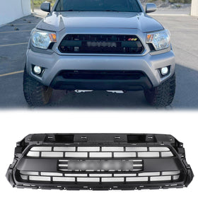 Toyota 2012 2013 2014 2015 Griglia anteriore Tacoma TRD PRO Style Mesh Griglia nera opaca con luce LED