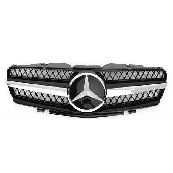 Mercedes Benz 2002-2006 R230 SL Class SL350/500/600/SL55/65 1 Fin Star Grill black Chrome Grille