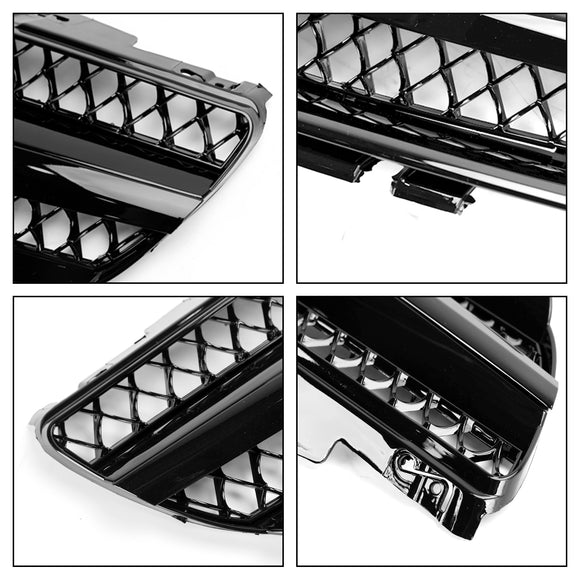 Mercedes Benz 2002-2006 R230 SL Class SL350/500/600/SL55/65 1 Fin Star Grill black Chrome Grille