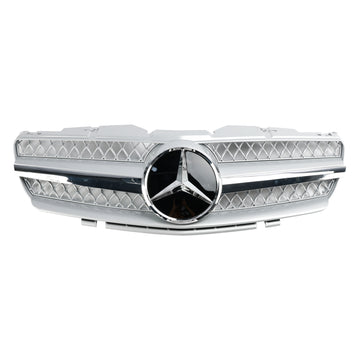 Mercedes Benz Classe SL R230 SL350/500/600/SL55/SL65 2002-2006 Paraurti anteriore Griglia superiore Griglia argento cromata