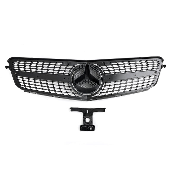 2008–2014 Mercedes Benz C-Klasse W204 C200 C230 C250 C300 C350 Diamant Schwarz Chrom Frontgrill Grill