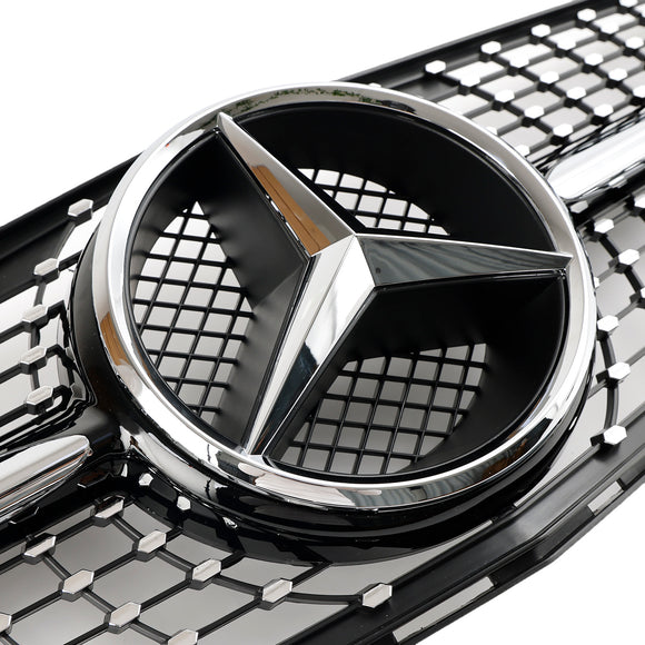 2008–2014 Mercedes Benz C-Klasse W204 C200 C230 C250 C300 C350 Diamant Schwarz Chrom Frontgrill Grill