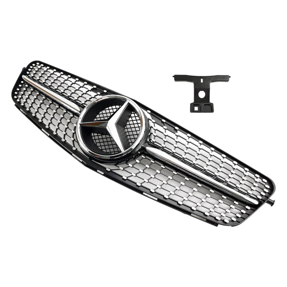 2008–2014 Mercedes Benz C-Klasse W204 C200 C230 C250 C300 C350 Diamant Schwarz Chrom Frontgrill Grill
