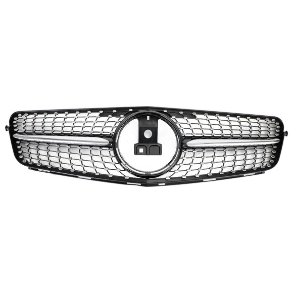 2008–2014 Mercedes Benz C-Klasse W204 C200 C230 C250 C300 C350 Diamant Schwarz Chrom Frontgrill Grill