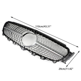 2017-2018 Mercedes Benz E-Class E400 E43 Sedan Sports Grill Diamond Silver Front Grille - 0