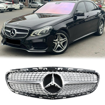 Mercedes Benz E-Klasse W212 2013 2014 2015 2016 Diamond Style Grill Frontstoßstange Ersatz Chromgrill mit Emblem