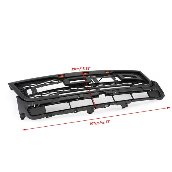 2016-2017 Ford Explorer Base/XLT/Limited/Platinum/Sport Grille de pare-chocs supérieure de remplacement noire avec lumières