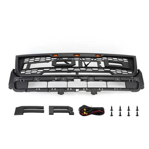 2016-2017 Ford Explorer Base/XLT/Limited/Platinum/Sport Grille de pare-chocs supérieure de remplacement noire avec lumières