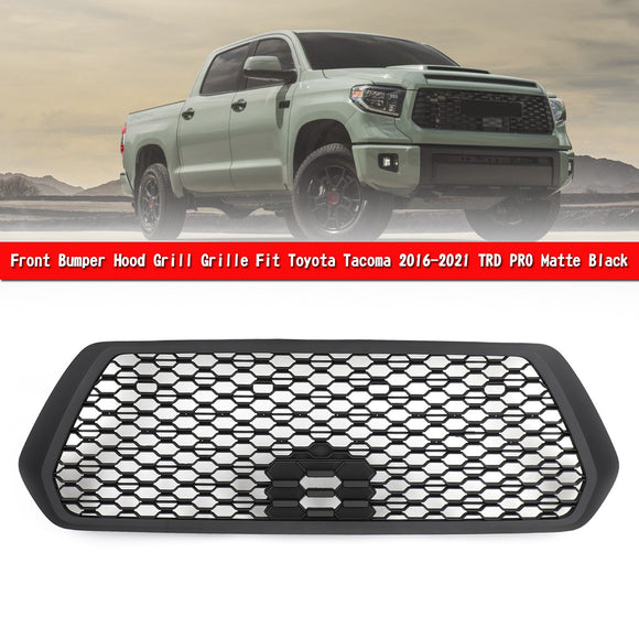 Toyota Tacoma TRD PRO 2016-2023 Griglia del cofano del paraurti anteriore sostitutiva Griglia nera opaca