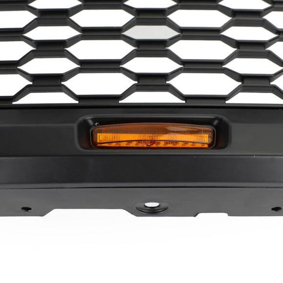 Griglia paraurti anteriore stile Ford F150 Raptor 2021-2023, griglia nera con LED & Foro della fotocamera