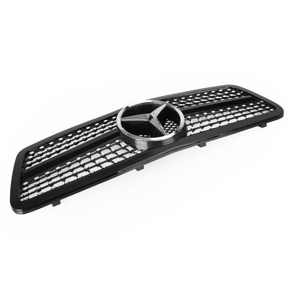 Mercedes-Benz Classe C 2001-2007 W203 Grille de pare-chocs avant de remplacement noire/chromée pour 4 portes