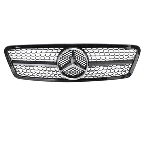 Buy black 2001-2007 Mercedes-Benz C-Class W203 4 Door Black/Chrome Grill Replacement Front Bumper Grille