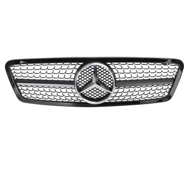 Kaufen schwarz 2001–2007 Mercedes-Benz C-Klasse W203 4-türiger Schwarz/Chrom-Grill, Ersatz-Frontstoßstangengrill