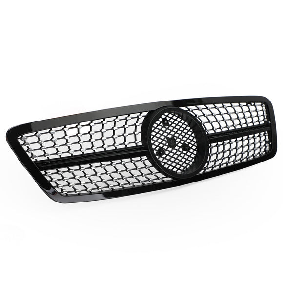Mercedes-Benz Classe C 2001-2007 W203 Grille de pare-chocs avant de remplacement noire/chromée pour 4 portes