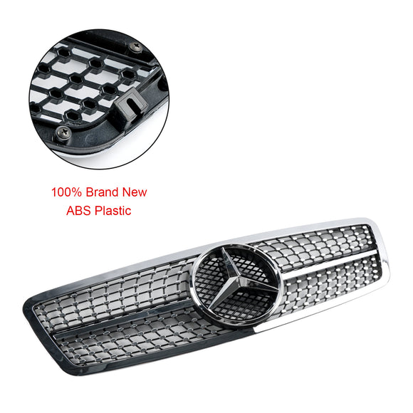 Mercedes-Benz Classe C 2001-2007 W203 Grille de pare-chocs avant de remplacement noire/chromée pour 4 portes