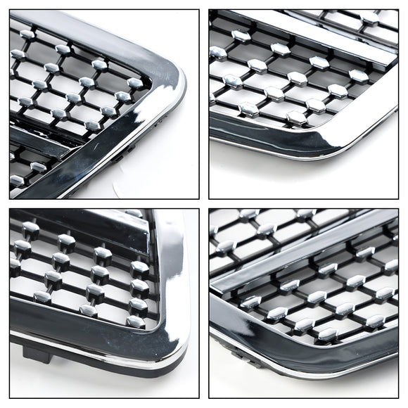 Mercedes-Benz Classe C 2001-2007 W203 Grille de pare-chocs avant de remplacement noire/chromée pour 4 portes